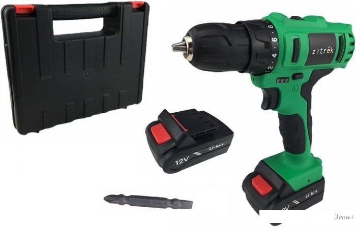 Дрель-шуруповерт Zitrek Greenpower 12-Li 063-4074 (с 2-мя АКБ, кейс)