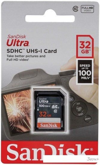 Карта памяти SanDisk Ultra SDHC SDSDUNR-032G-GN3IN 32GB