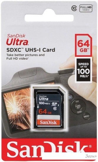 Карта памяти SanDisk Ultra SDXC SDSDUNR-064G-GN3IN 64GB