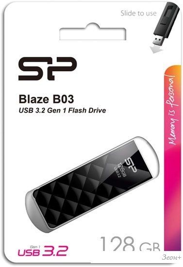 USB Flash Silicon-Power Blaze B03 128GB (черный)