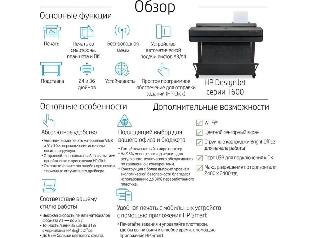 Плоттер HP DesignJet T630 (36-дюймовый)