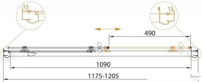 Душевая дверь Cezares Giubileo-BF-1-120-CP-G