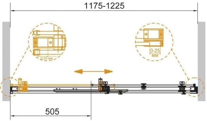 Душевая дверь Cezares Stylus-Soft-BF-1-130-C-Cr