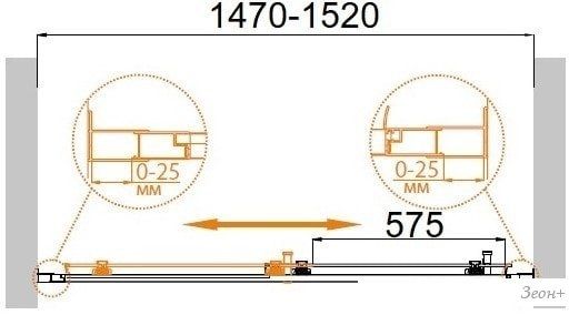 Душевая дверь Cezares Molveno-BF-1-150-C-Cr-IV