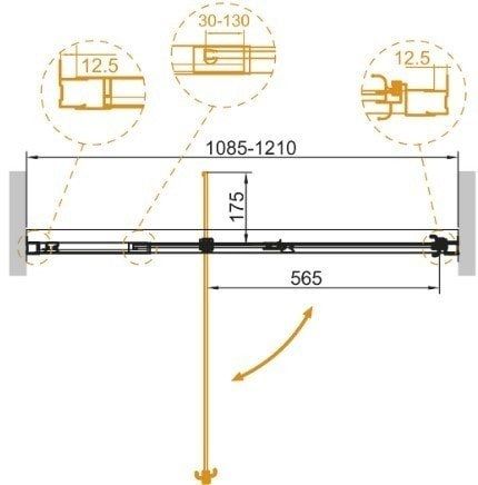 Душевая дверь Cezares Variante-B-1-110/120-C-Cr