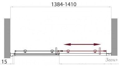 Душевая дверь BelBagno UNO-195-BF-1-140-C-Cr (прозрачное стекло)