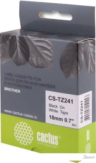 Картридж-лента для термопринтера CACTUS CS-TZ241 (аналог Brother TZ241)