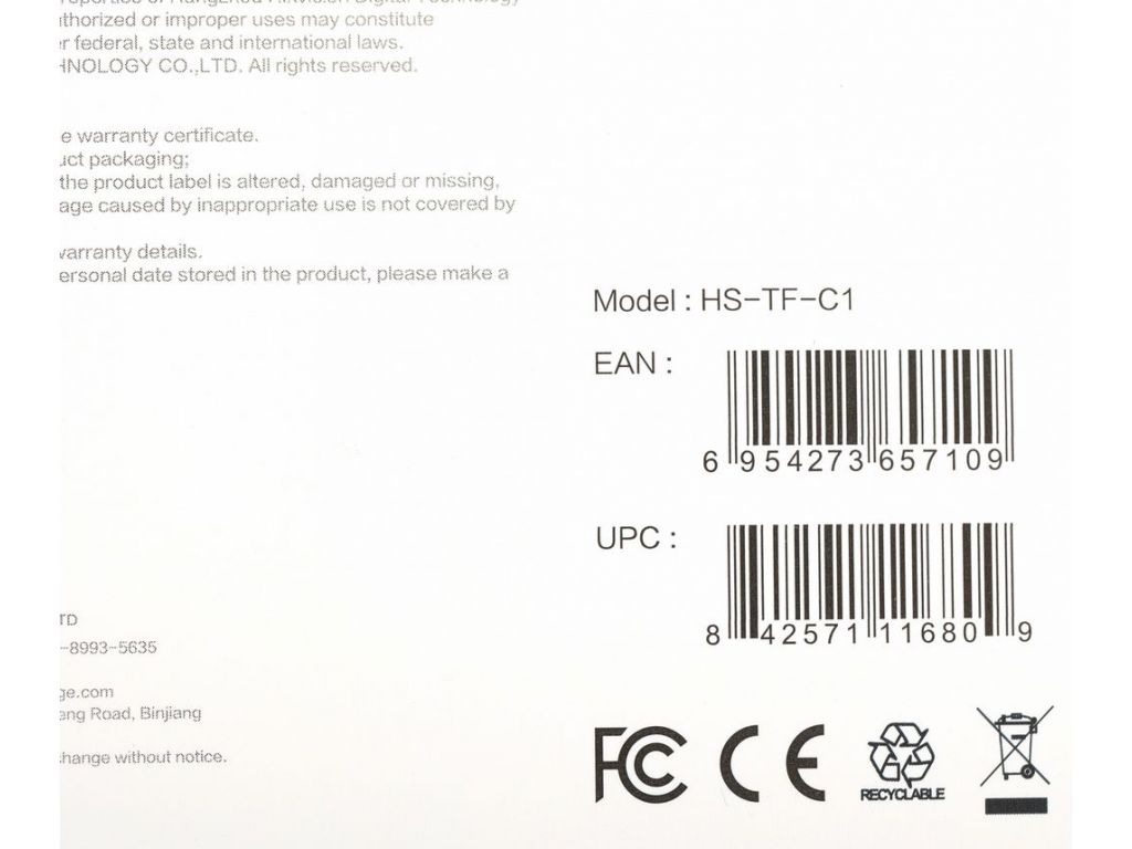 Карта памяти Hikvision microSDHC HS-TF-C1(STD)/32G/Adapter 32GB (с адаптером)