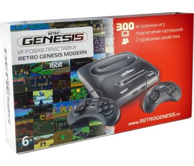 Игровая приставка Retro Genesis Modern (2 проводных геймпада, 300 игр)