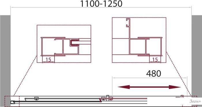 Душевая дверь BelBagno UNIQUE-BF-1-110/125-C-Cr (прозрачное стекло)
