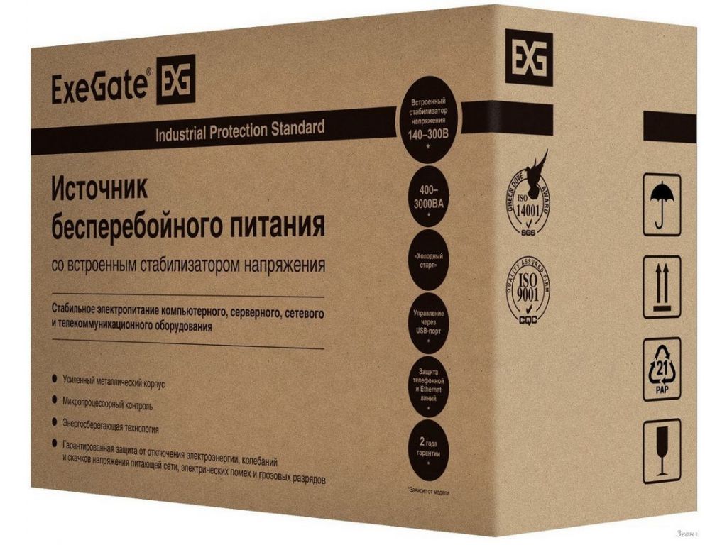Источник бесперебойного питания ExeGate SpecialPro Smart LLB-1000.LCD.AVR.C13.RJ.USB