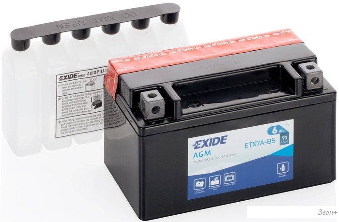 Мотоциклетный аккумулятор Exide ETX7A-BS (6 А·ч)