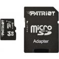 Карта памяти Patriot microSDXC LX Series (Class 10) 64GB + адаптер [PSF64GMCSDXC10]