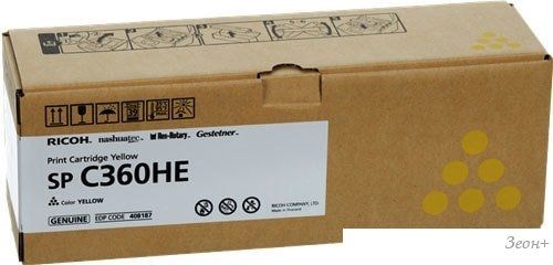 Картридж Ricoh SP C360HE 408187 (желтый)