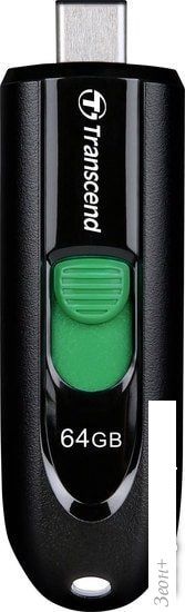 USB Flash Transcend JetFlash 790C 64GB (черный/зеленый)