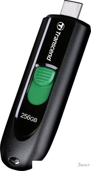 USB Flash Transcend JetFlash 790C 256GB (черный/зеленый)