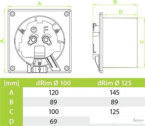 Вытяжной вентилятор airRoxy dRim 125PS-C172
