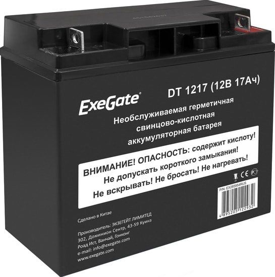Аккумулятор для ИБП ExeGate DT 1217 (12В, 17 А·ч)