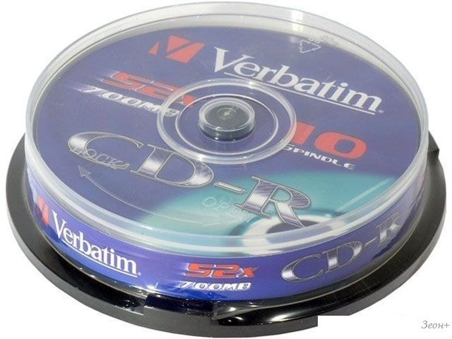 CD-R диск Verbatim 700Mb Verbatim DL Extra Protection 52x CakeBox 10 шт. 043437