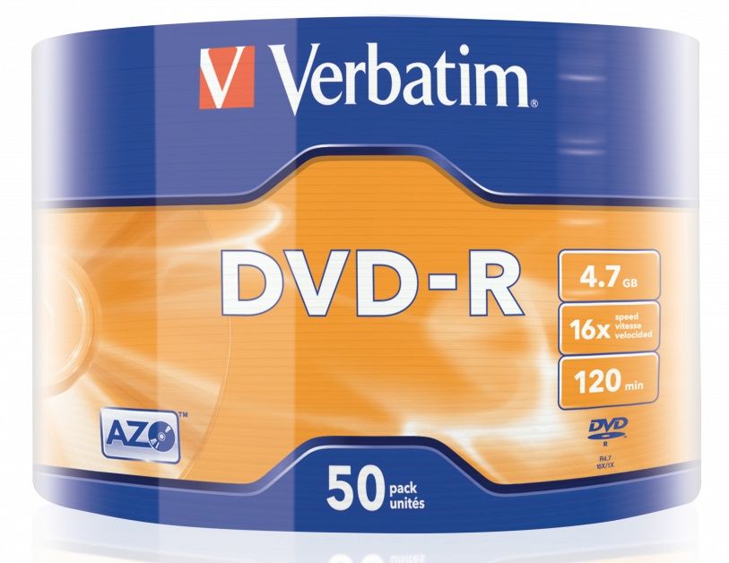 DVD-R диск Verbatim 4.7Gb 16x Verbatim DLP Matt Silver по 50 шт. в плёнке 043788