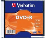 DVD-R  Verbatim 4.7Gb 16x Verbatim Matt Silver SlimCase 043547