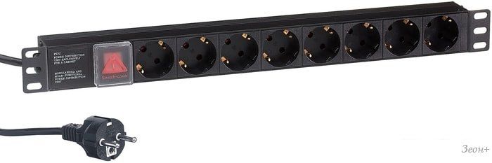 Блок розеток ExeGate ServerPro PDU-19H802 Al-8S-EU1.8CU-SW