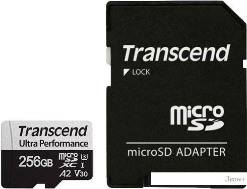 Карта памяти Transcend microSDXC 340S 256GB (с адаптером)