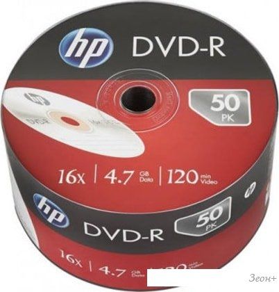 DVD-R диск HP 4.7Gb 16x HP в пленке 50 шт. 69303