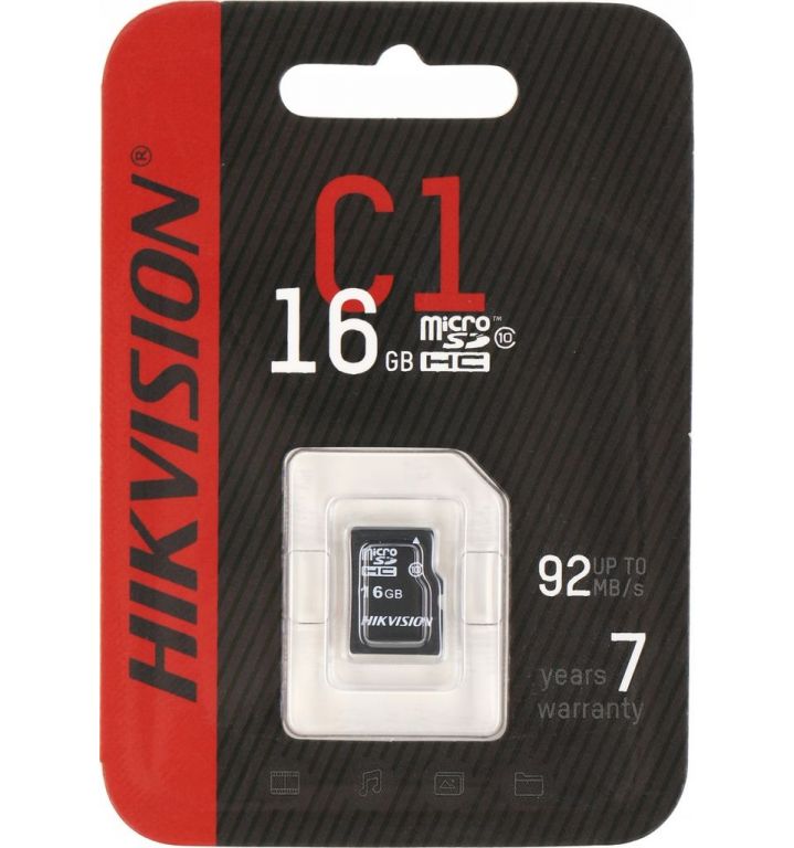 Карта памяти Hikvision microSDHC HS-TF-C1(STD)/16G 16GB