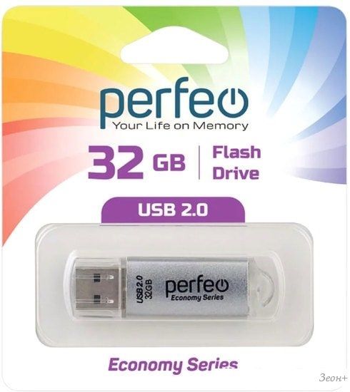 USB Flash Perfeo E01 32GB (серебристый)