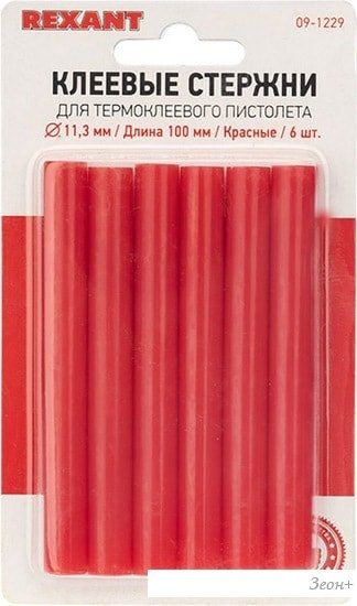 Клеевые стержни Rexant 09-1229 (6 шт, красный)