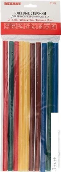 Клеевые стержни Rexant 09-1280 (10 шт, разноцветный)
