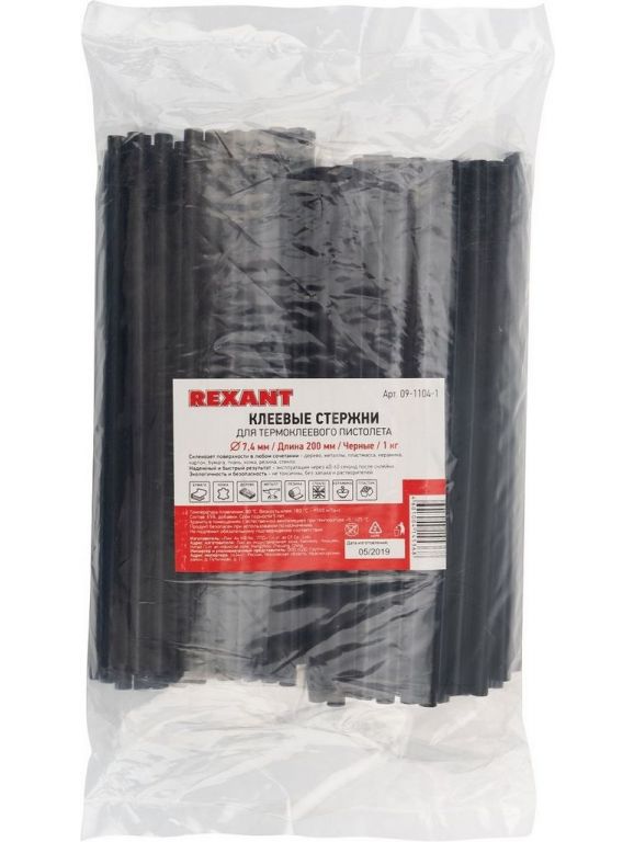Клеевые стержни Rexant 09-1104-1 (1 кг, черный)