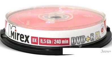 DVD-R DL диск Mirex 8.5Gb 8x по 10 шт. Cake box UL130062A8L