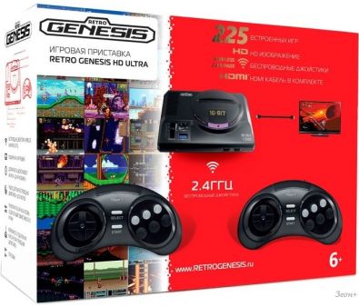 Игровая приставка Retro Genesis HD Ultra (2 геймпада, 225 игр)