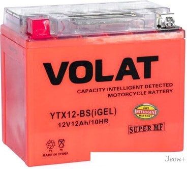 Мотоциклетный аккумулятор VOLAT YTX12-BS(iGEL) (12 А·ч)