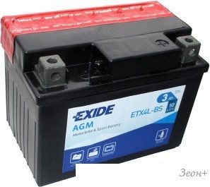 Мотоциклетный аккумулятор Exide ETX4L-BS (3 А·ч)