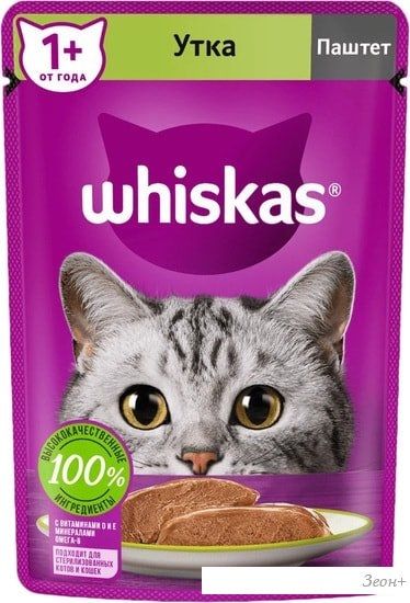 Пресервы Whiskas Паштет с уткой 75 г