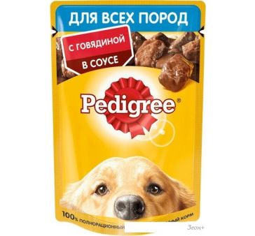 Пресервы Pedigree для взрослых собак всех пород с говядиной в соусе 85 г