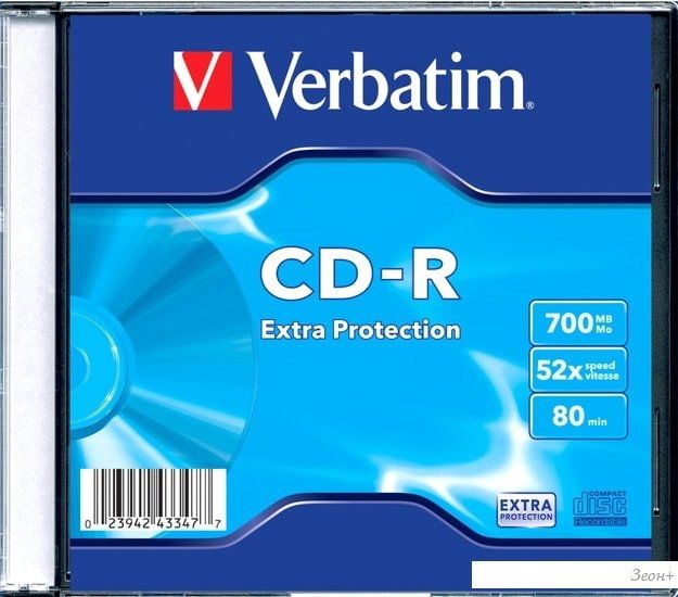 CD-R диск Verbatim 700Mb DL Extra Protection 52x Slim 43347 (1 шт.)