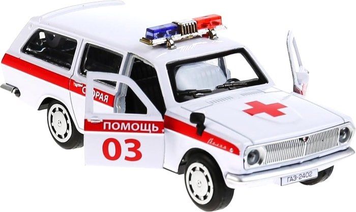 Игрушечный транспорт Технопарк Газ 2402 Волга. Скорая 2402-12AMB-WH