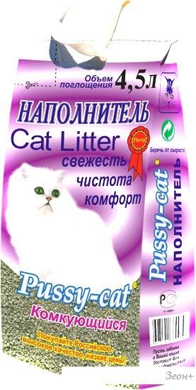 Наполнитель для туалета Pussy Cat комкующийся 4.5 л