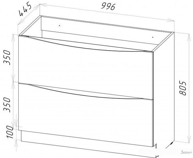 BelBagno Тумба под умывальник Marino-1000-2C-PIA-BL-P (bianco lucido)