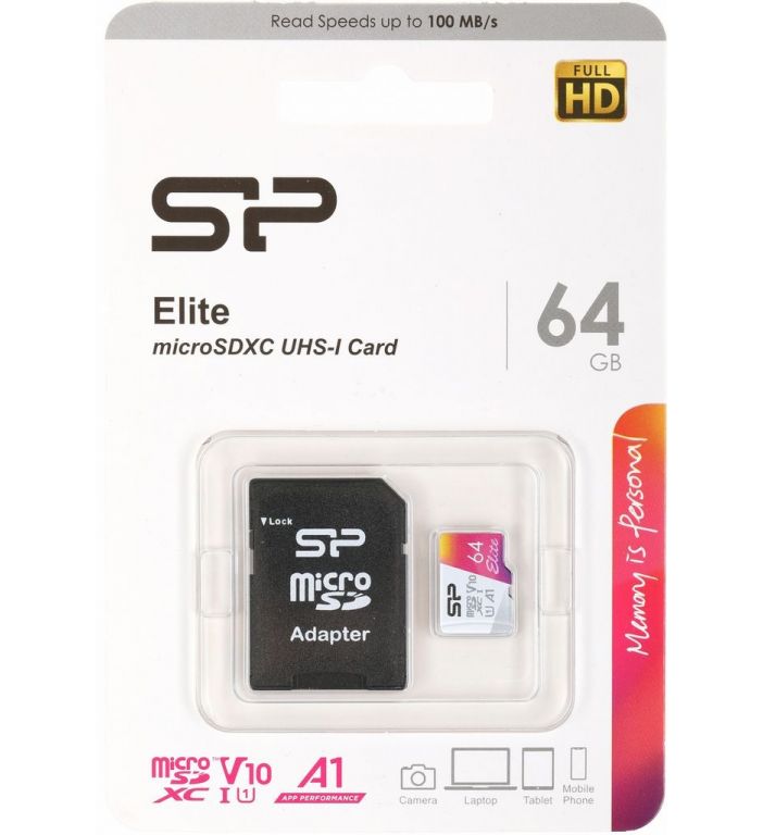 Карта памяти Silicon-Power Elite microSDXC SP064GBSTXBV1V20SP 64GB