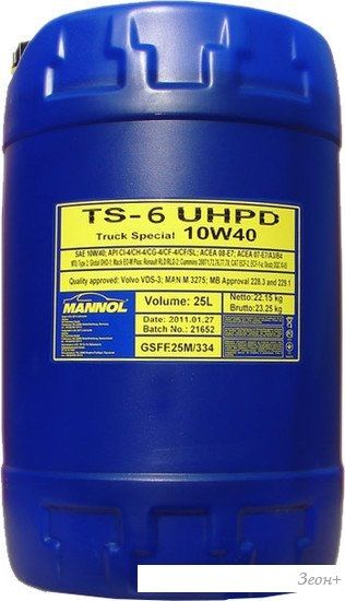 Моторное масло Mannol TS-6 UHPD Eco 10W-40 20л