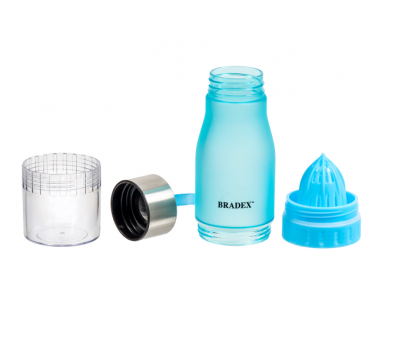 Бутылка для воды с ремешком и соковыжималкой Bradex 600ml Light Blue SF 0521